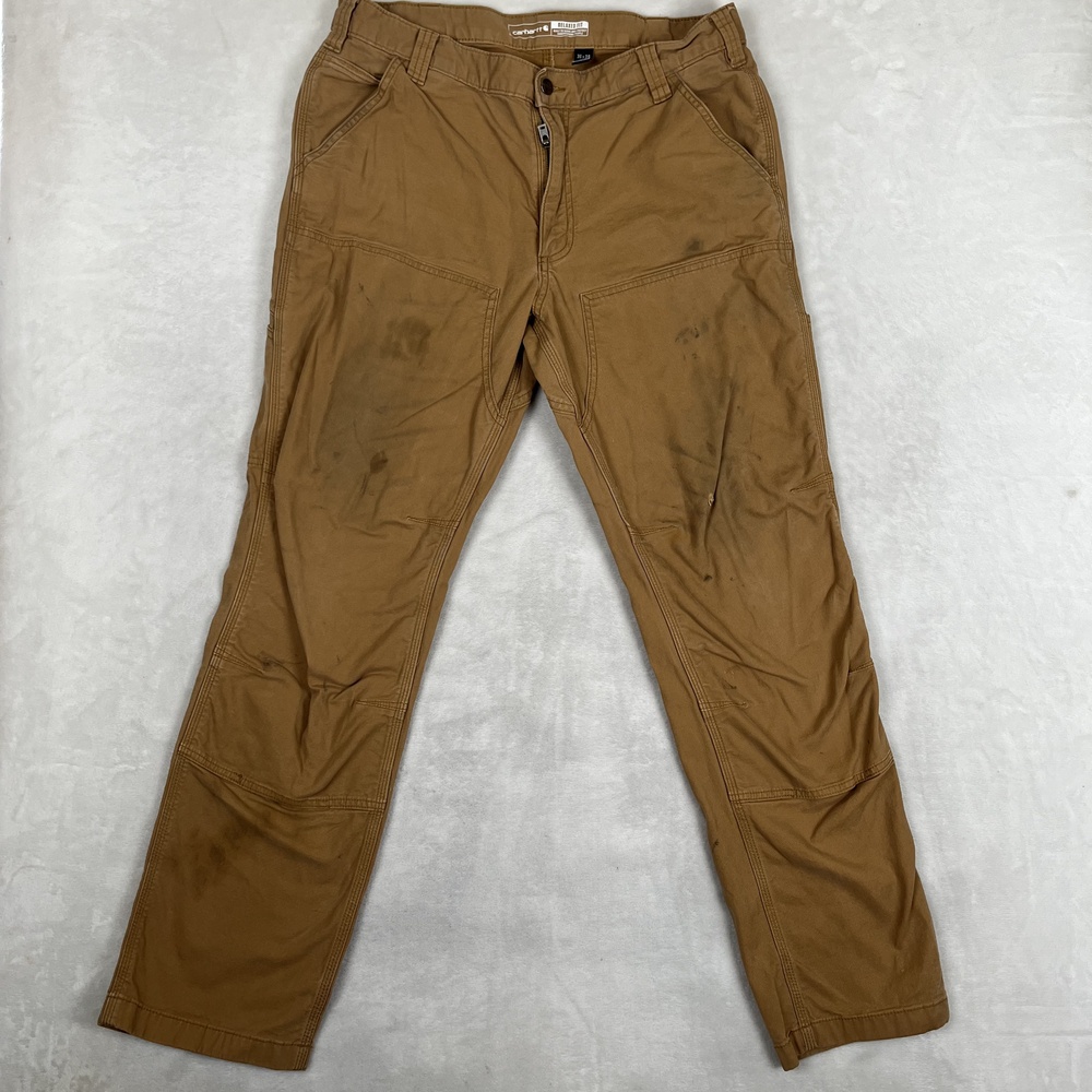 Carhartt Double Knee Carpenter Pants Mens 36x34 Brown Workwear NEEDS REPAIR